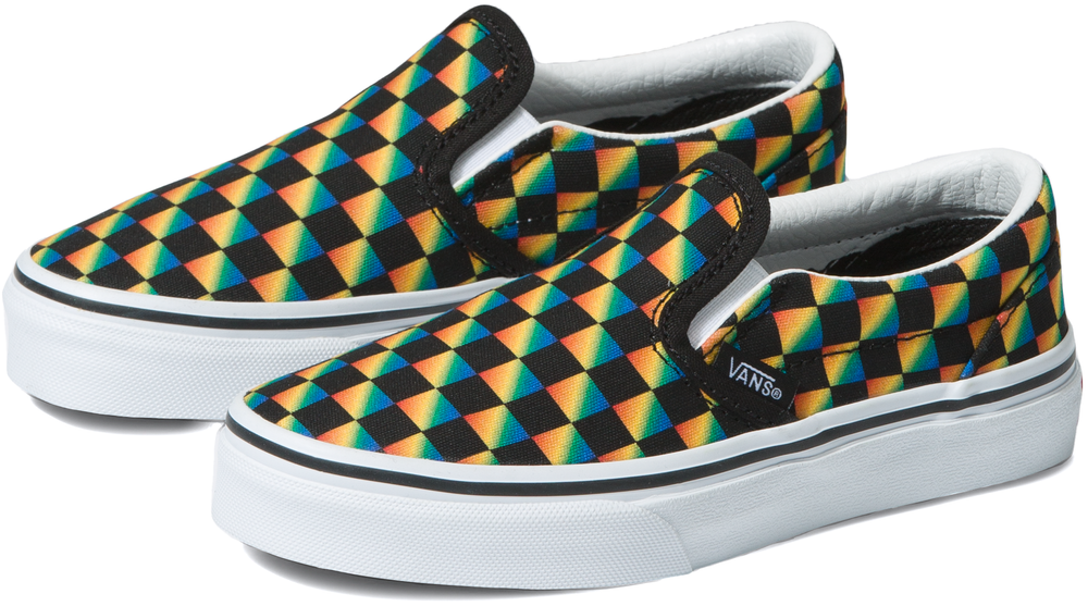 Kids yellow 2025 checkered vans