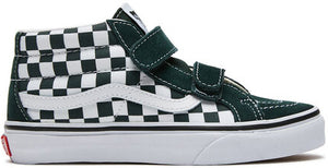 Vans Kids Sk8-Mid Checkerboard Scarab Green