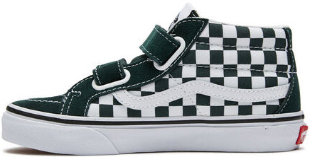 Vans Kids Sk8-Mid Checkerboard Scarab Green