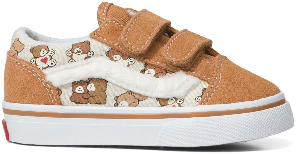 Vans Toddler Old Skool V Bear Hugs Brown Multi Baggins Shoes