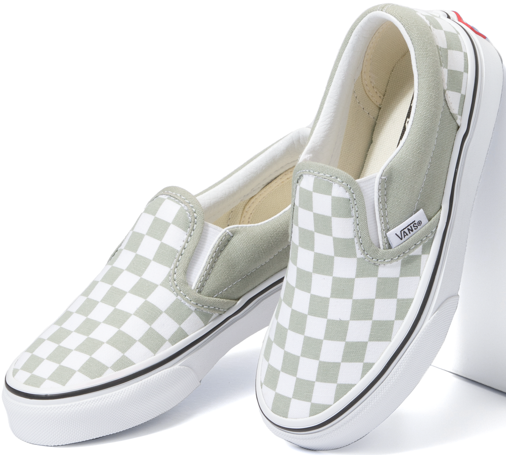 Vans Kids Classic Slip On Checkerboard Desert Sage Baggins Shoes