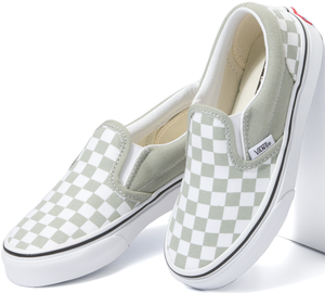 Vans Kids Classic Slip-On Checkerboard Desert Sage