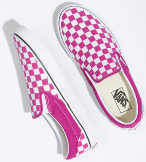 
            
                Load image into Gallery viewer, Vans Classic Slip-On Checkerboard Fuchsia Red/True White
            
        