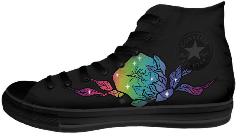 Baggins Original Hi Top Tattoo Zoo Kara Harrison Rainbow Mosquito in Amber