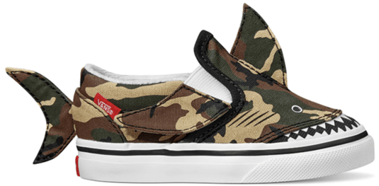 
            
                Load image into Gallery viewer, Vans Toddler Classic Slip-On V Camo Shark Black/True White
            
        