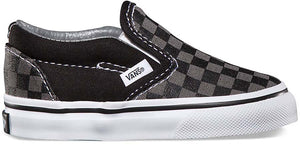 
            
                Load image into Gallery viewer, Vans Toddler Classic Slip-On (Checker) Black/Pewter
            
        
