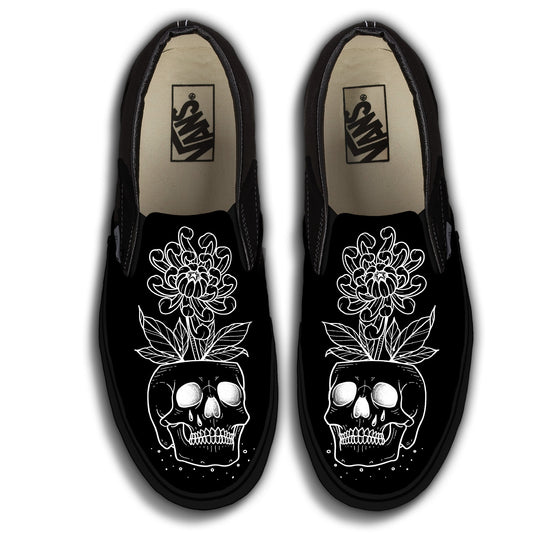 Baggins Original Classic Slip-On Tattoo Zoo Nicole Nowicki Skull