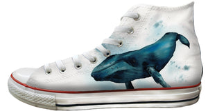 Baggins Original Hi Top Gabby Guglielmi Watercolour Whales