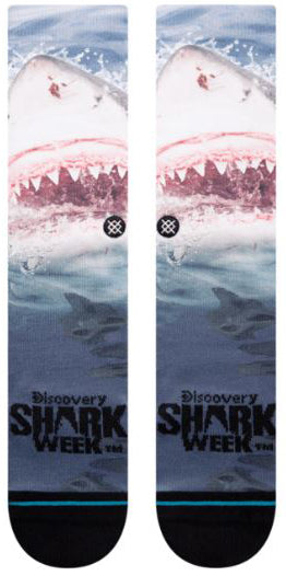 Stance Socks Unisex Shark Week Pearly White Blue