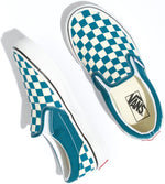 Vans Kids Classic Slip-On (Checkerboard) Blue Coral