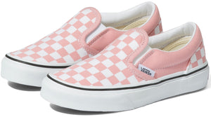 Vans Kids Classic Slip-On (Checkerboard) Powder Pink