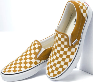 Vans Classic Slip-On (Checkerboard) Golden Brown/ True White