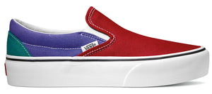 
            
                Load image into Gallery viewer, Vans Classic Slip-On Platform (Tri-Block) Tango Red/Liberty/Quetzal Green
            
        