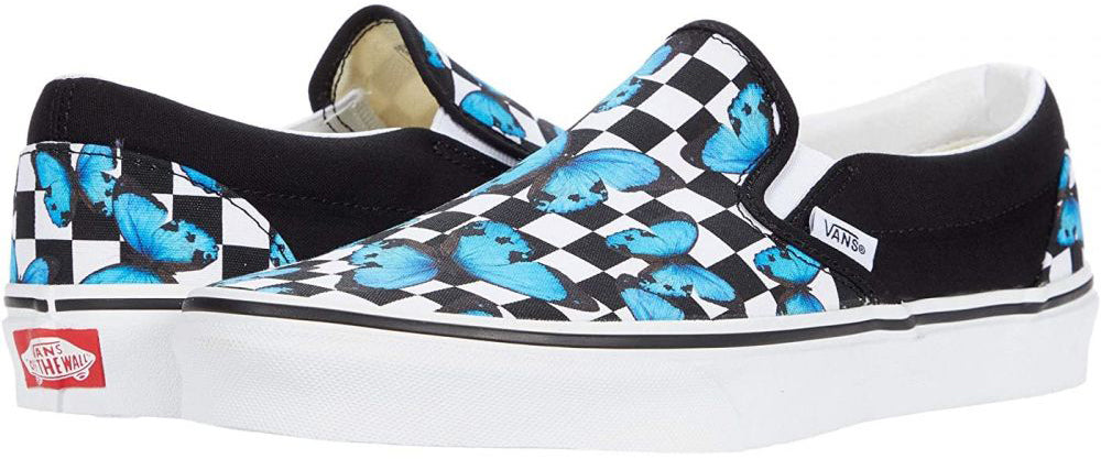 Vans Classic Slip On Butterfly Checkerboard/ True White