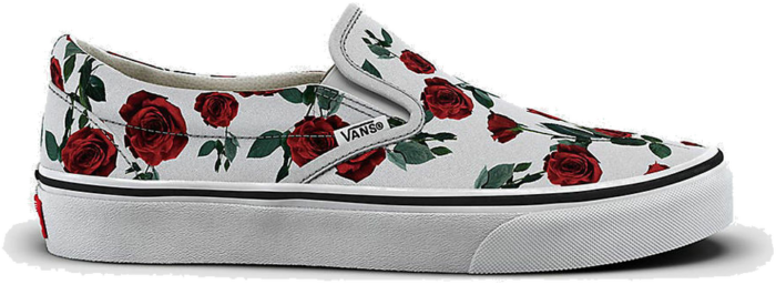 Red vans sales with roses