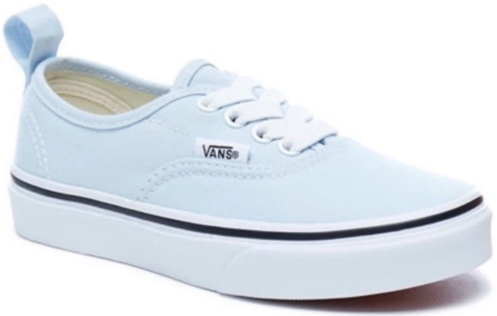 Vans Kids Authentic Elastic Lace Baby Blue True White Baggins Shoes