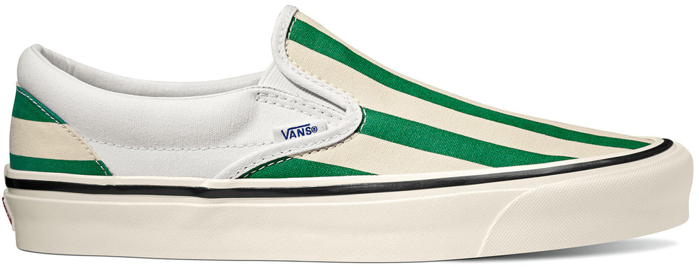 
            
                Load image into Gallery viewer, Vans Classic Slip On 98 DX (Anaheim Factory) OG White/OG Emerald/Big Stripes
            
        