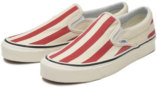 Vans Classic Slip On 98 DX (Anaheim Factory) OG White/OG Red/Big Stripes