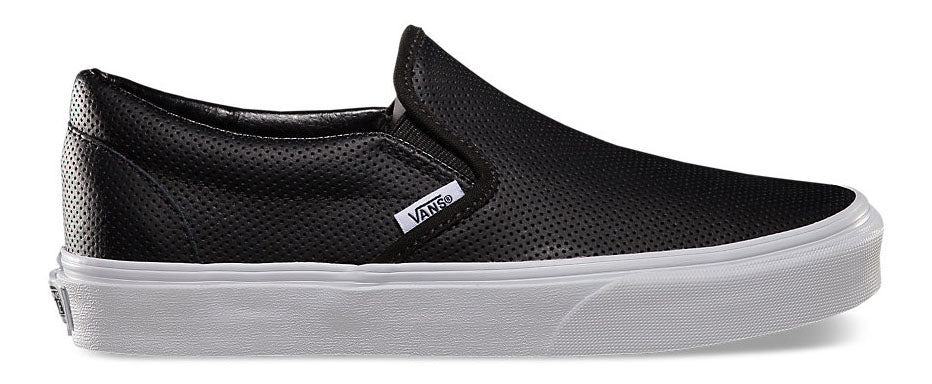 
            
                Load image into Gallery viewer, Vans Classic Slip-On (Perf Leather) Black
            
        